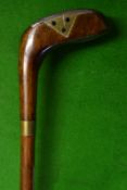 Fine Sunday golf walking stick fitted with a dark stained socket head putter handle – integral alloy