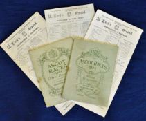 2x 1920s Royal Ascot Horse Racing Programmes – both held Gold Cup and held on Third Day in 1924