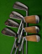 Set of MacGregor Tourney Colokrom "Tommy Armour" signature irons c1956 – with copper faces from a