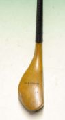 Interesting R Simpson golden beech wood longnose play club c1885 – the head measures 5"x 1 7/8" x