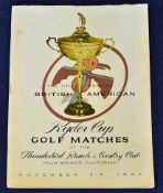 1955 Official US Ryder Cup golf programme – The 11th Biennial match played at Thunderbird Ranch