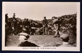 J H Taylor and James Braid at Cruden Bay golfing post card – titled "Cruden Bay Tournament 1909 –