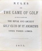 1875 The Rules of Golf. Rare 1875 "Rules of the Game of Golf as it is played by The Royal and
