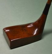 Gassiat style large head light stained persimmon putter – stamped to the crown "The Stadium" and