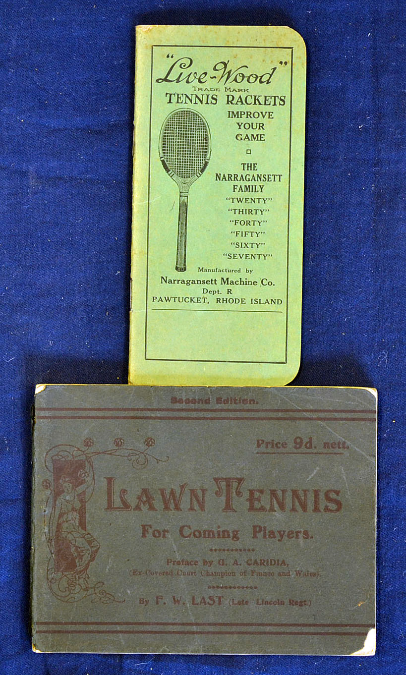 2x early Tennis related booklets from 1919 onwards to incl Rare "Lawn Tennis For Coming Players " by