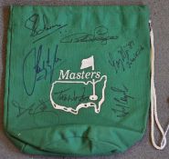 Rare official National Augusta Masters signed Caddy bag - issued to the player` s caddy and signed