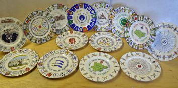 Complete Collection of County Cricket Championship Commemorative Coalport bone china plates from
