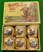 6x early Dunlop Warwick Fifty Fifty paper wrapped golf balls and original Dunlop box - all in