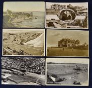 Collection of St Andrews golfing postcards - to incl an early Wrench series View of the Castle used,