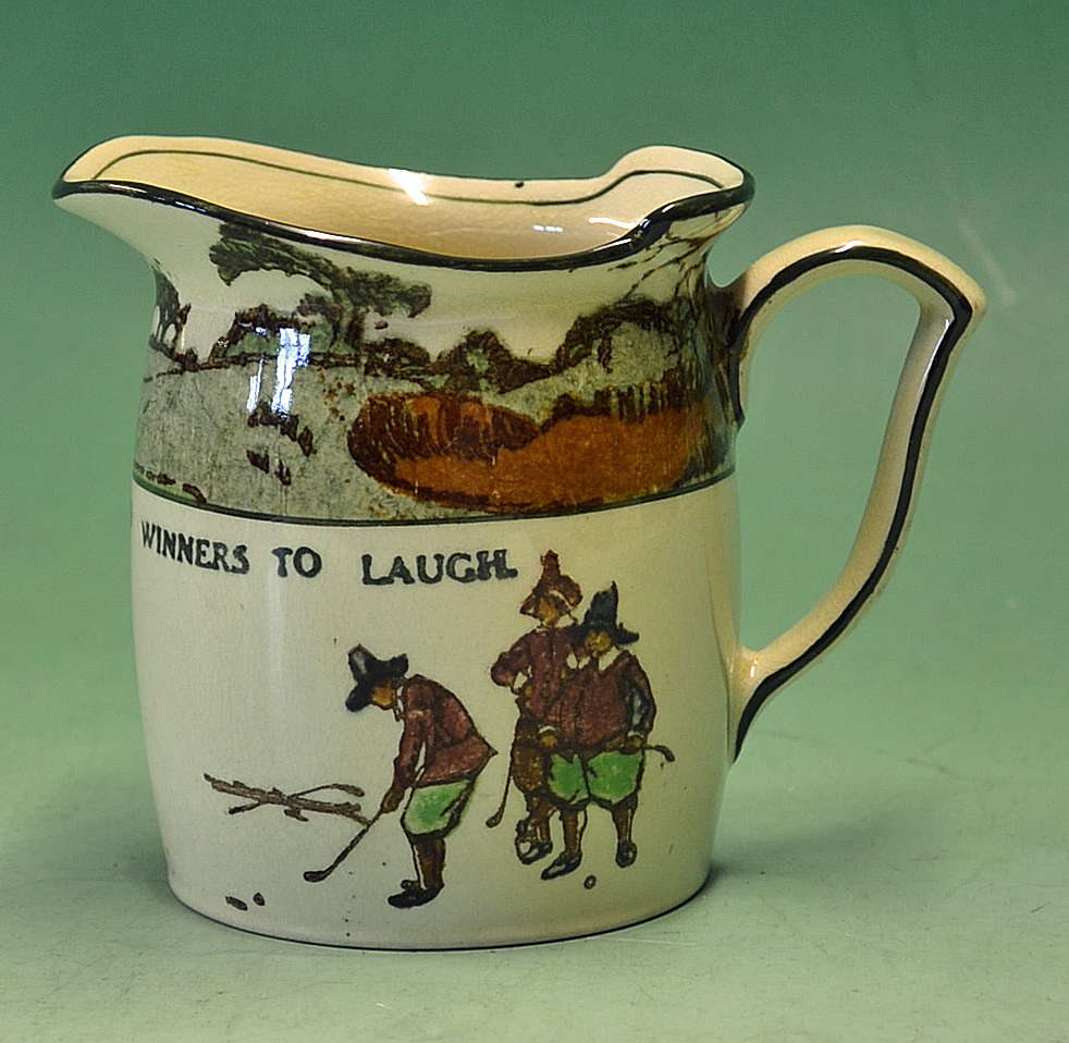 Royal Doulton golfing series ware small Westcott jug- decorated with Crombie style golfers and the