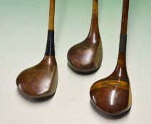 3x various socket head woods to incl Jas McDowell Turnberry driver and 2x brassies to incl a good