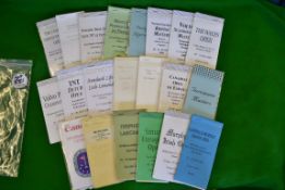 Collection of Mark McNulty` s European golf course yardage books mostly from 2000 to incl Spanish