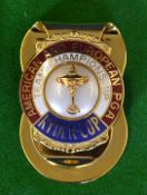 1980s American and European PGA Ryder Cup players money clip – enamel and gilt inlaid money clip