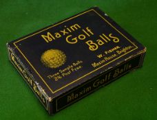 W.F. Fisher Brighton "Maxim" golf ball box – for 12 lattice golf balls – c/w remobale lid with