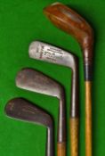 Fine matching set of juvenile clubs including A Hunter light stained persimmon driver, and 3x C.M.