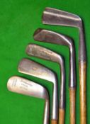 5x Assorted steel blade putters to include 3 x Metal blade, 2 x Gems by Geo Nicoll, a very bend neck