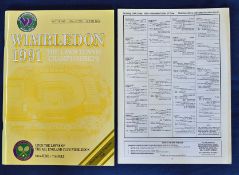 1991 First Sunday Wimbledon Lawn Tennis Championship programme - for the first time games were