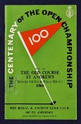 1960 Official Open Centenary Golf Championship programme played at St Andrews and won by Kel Nagle –