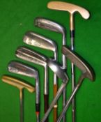 8x various classic s/s putters to incl Donaldson` s Rangefinder Bunny Putter, Cawsey & James Pro –