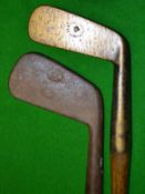 A scarce Robert Forgan Crown oversize deep face straight blade putter c/w shaft stamp and original