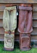 Two good lightweight golf club bags to include Clifton & Co leather and canvass bag (minor wear to