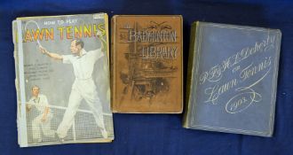 2x early tennis books to incl RF & HL Doherty ` Lawn Tennis` 1st ed 1903 c/w original Doherty