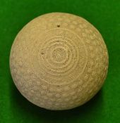 Rare Paterson N.J. heavy composite bramble pattern gutty golf ball – with circular rings to the each