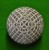 W. Currie Eclipse Pat line mesh pattern gutty golf ball c1877 – refinished with white lines pole
