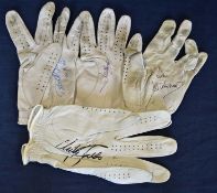 4x Masters/Open Champions and Ryder Cup players signed personal worn golf gloves to incl Nick