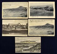 5x notable Scottish golf course and club house early post cards c1905 to incl 2x North Berwick Links