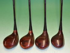 Fine set of Espinosa praline coated s/s woods to incl "D" (No.1), "B" (No.2), "S" (No.3), and No.4 –