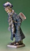 Late Amphora Pottery Golfing Caddie figure – c/w with makers gilt crown and mark to the base and