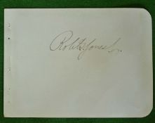 Early and rare Bobby Jones (Open Golf Champion) signature – signed in ink Robert T Jones Jnr on