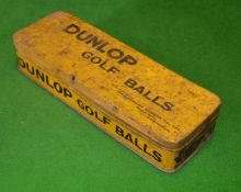 Dunlop Rubber Co "Dunlop Golf Balls" golf ball tin box – for 12 lattice golf balls – yellow tin c/