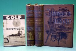 Hutchinson Horace G (2) – "The Badminton Library - Golf" 1st ed 1890 slight bruising to top and tail