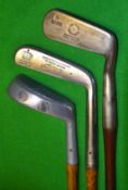 3x various putters to incl Winton P33 aluminium mallet head putter, a long shallow blade stamped