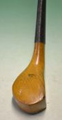 Fine R Forgan St Andrews POWF golden beech wood longnose play club c1885 – the head measures 4.75" x