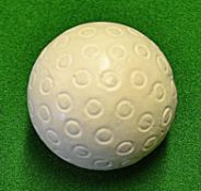 Unnamed doughnut ringed pattern golf ball – white refinish, some light strike marks - interesting