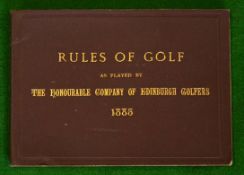 1883 Honourable Company of Edinburgh Golfers Rules of Golf. 1883 – "Rules of Golf as played by The