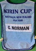 1979/80 Greg Norman` s Kirin Cup Australia/New Zealand PGA tournament caddy` s bib – worn by Paul