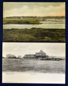 2x notable English golf links early postcards to incl coloured scene of "The Golf Links and