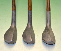 3x Sunderland Golf Co Mills Pat Alloy woods to incl MSD1, MS2 and MSD3 (Pitching Mashie) – one