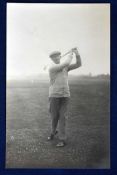 Fred Robson golfing postcard - At the completion of his swing. RP. Unused. No publisher` s name.
