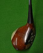 Fine Wilson "Walker Cup" light stained persimmon driver – fitted with an X shape fancy face target