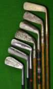 3x Gibson irons to incl Gibson Westward Ho! Round backed jigger, Logan Genii cleek and another – all
