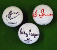 3x major golf winners personal signed golf balls –to incl Hale Irwin Titleist Professional 100,