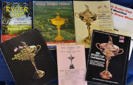 1960s Ryder Cup Programmes – complete run of Ryder Cup golf programmes and some draw sheets from