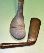 2x interesting J H Taylor putters to incl Autograph alloy mallet head putter stamped Northwood Model