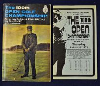 1971 Official Open 100th Golf Championship programme – played at Royal Birkdale and won by Lee