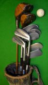 Full set of Atomic praline s/s golf clubs to incl driver, brassie, no.3 –no. 8 irons and a no. 9